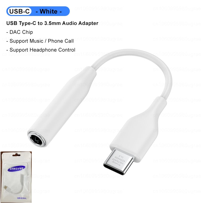 Original Samsung USB Type C To 3.5mm Jack Audio Cable Headphone Aux Adapter For Galaxy S22 Ultra S21 S20 Note 20 10 Plus A53 5G
