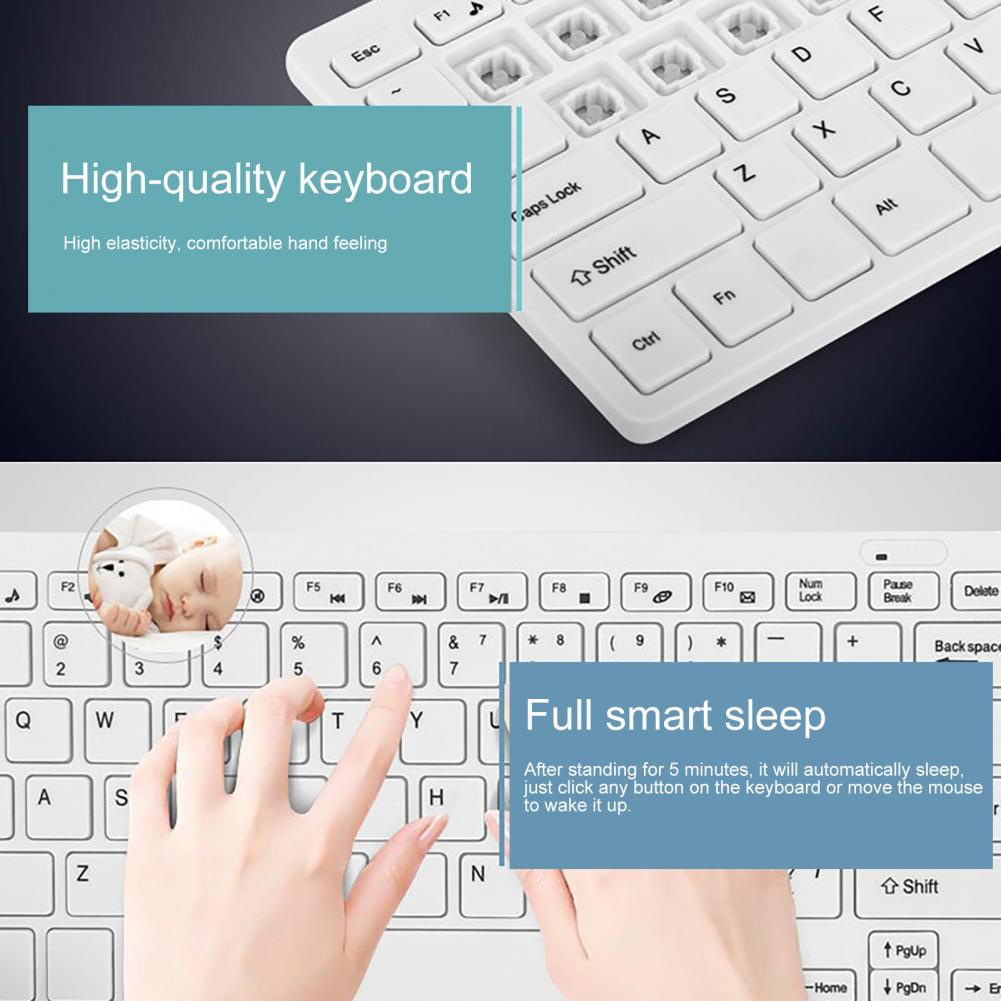 K-03 Wireless Keyboard and Mouse Set Portable Plug Play Mechanical Keyboard Mouse for Computer Laptop PC Keyboard Mouse Set